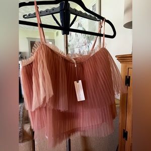 Pleated Tulle Tank In Pink Anthropology